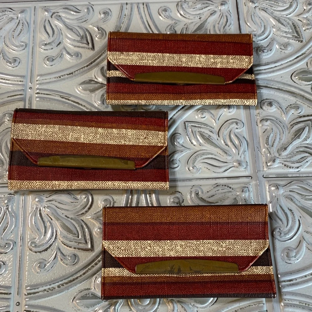 Vintage Striped Card Holders from Stedron GMC Set of 3